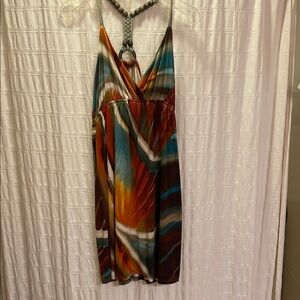 Multicolor Halter Dress